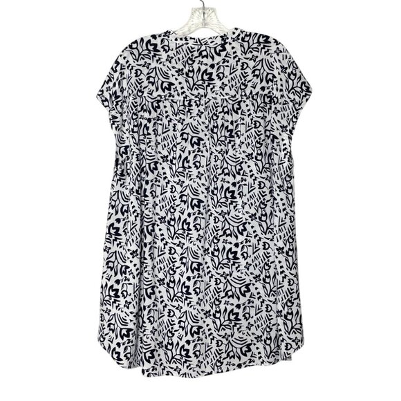 Pendleton Women's Short Sleeve White & Black Floral Print Rayon Tunic Top Size L - Picture 8 of 8